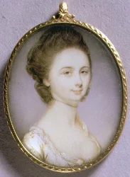 Portrait Miniature of a Lady in a White Dress