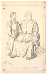 Figure Study of a Seated Old Man and a Standing Boy