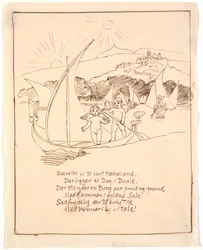 Draft for the Last Illustration with Angel Children in the Boat