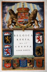 Belgica Regua quae est Europae, Book IX, Title Page of Volume IV, from Atlas Maior, by Joan Blaeu