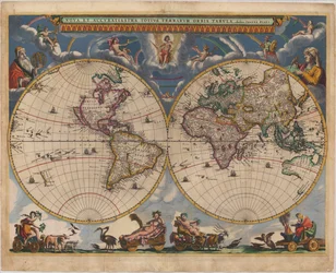 Double hemisphere map of the World
