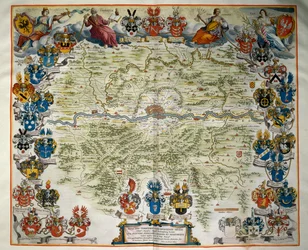 Frankfurt and its territory, Volume III, Atlas Maior, by Joan Blaeu, copper engraving, Amsterdam