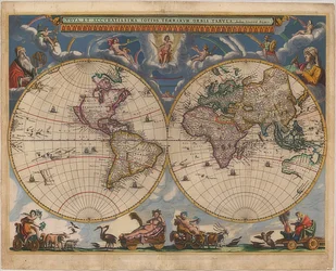 Map of the World. Double Hemisphere