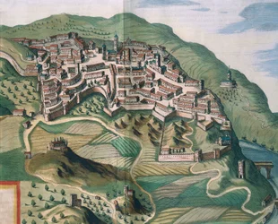 Map of Narni from Theatrum civitatum et admirandorum Italiae by Joan Blaeu, engraving