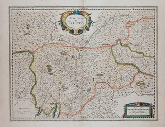 Trento area, from Theater of World, or New Atlas of Maps and Representations of All Regions by Joan Blaeu, Italy