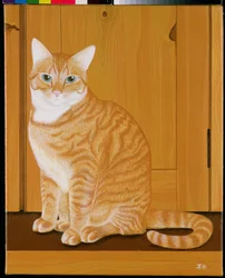 Marmalade Cat by a Door