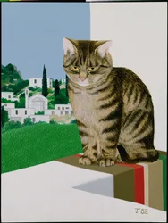 Tabby Cat in the Window