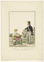 Standing Soldier with Seated Coffee Seller
