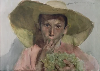 Child Eating Grapes
