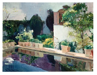 Palace Pond, Royal Gardens in Seville