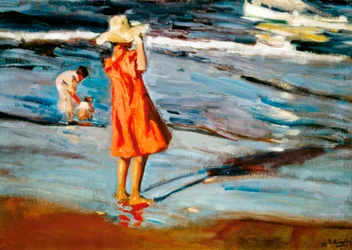 Children on the Beach, Painting by Joaquín Sorolla (1863-1923). 1900