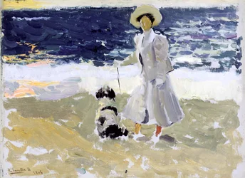 Lady and Dog on the Beach