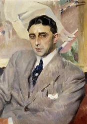 Portrait of the Actor, Ramon Pena, half-length, wearing a grey Suit
