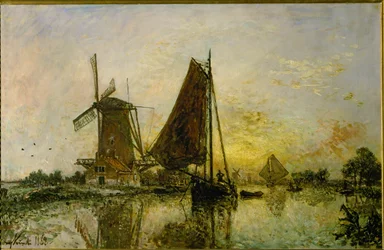 Boats and Windmills in Holland
