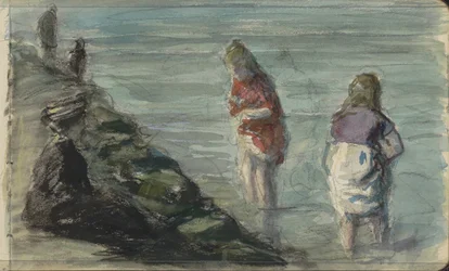 Woman with Two Children by the Waterside