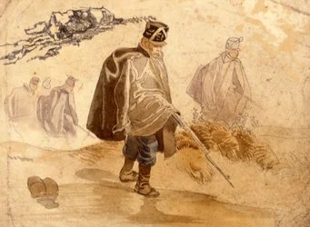 Infantry cloaked-up and on fighting operations of 1848-49