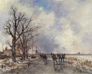 Skaters on the River Schie, near Rotterdam, 1866