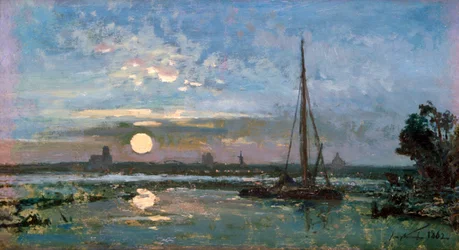 View of a Port in Holland, 1862