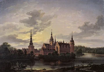 Frederiksborg Slot by moonlight, 1817