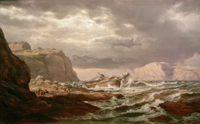 Stranded Ship on the Norwegian Coast
