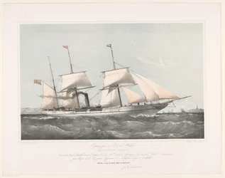 Screw Steamer Mariout and Hedjaz Sailing at Sea