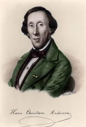 Portrait of Hans Christian Andersen (1805-1875) (later colouration)
