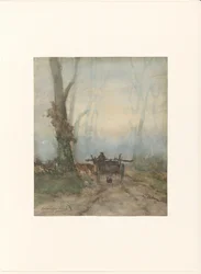 Farm Cart on a Forest Road