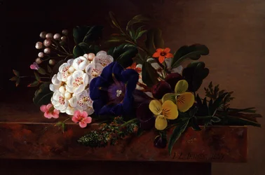 Still Life of Spring Flowers. Painting by Johan Laurentz Jensen (1800-1856) Private Collection