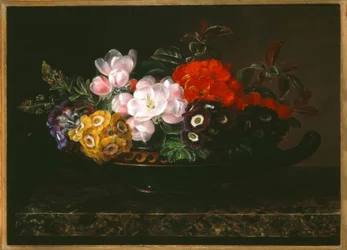 J.L. Jensen, Flower Still Life in Antique Bowl