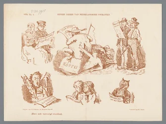 Caricature of Different Types of Newspaper Readers, 1870