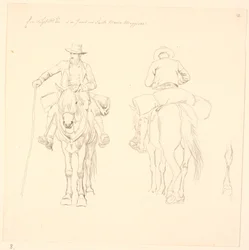Campagnol on Horseback, Seen from Front and Back, and Study of a Horse