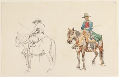 Campagnol on Horseback, Seen from Behind. Campagnol on Horseback Seen from the Front