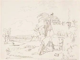 A Milking Scene, Pasted on Page 14