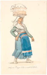 Italian Woman with a Basket on Her Head