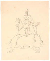 Soldier on Horseback, Facing Left