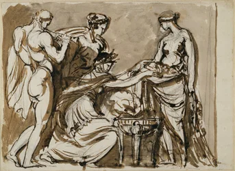 Flower Offering, Sketch for Relief in Terracotta