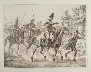 A Troop Cossacks with a Jewish Guide
