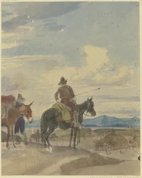 Farmer on Horseback and Mule Driver from the Roman Campagna