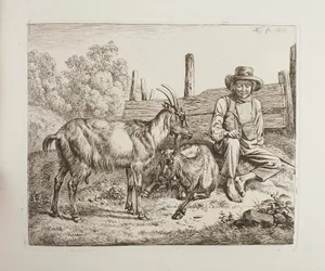Herdsman with Goats