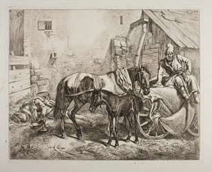 Russian Luggage Cart Outside a House