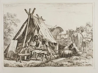 Soldiers in a Military Camp