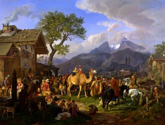 Animal Tamer in Front of the Inn