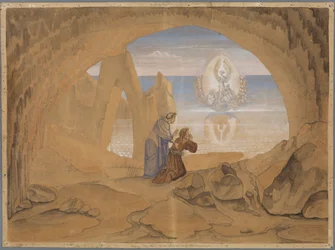 Dante Beholds a Small Boat Guided by an Angel, in Which Souls Are Brought to Purgatory