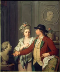 Samuel Nahl Shows His Bride the Bust of His Brother