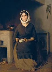 Seated Woman in a Farm Kitchen