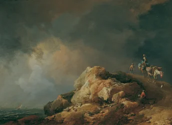 Coastal Landscape with Pack Animals