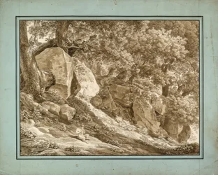 Rocky Landscape with Pan Playing His Flute
