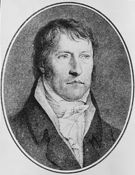 Portrait of Georg Wilhelm Friedrich Hegel, German Philosopher, engraved by F.W. Bollinger