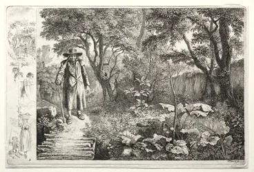 Old Man Before the Log Bridge