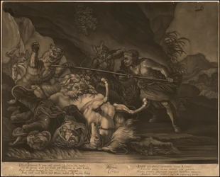 Ca. 1770 Allegorical Mezzotint of Africa